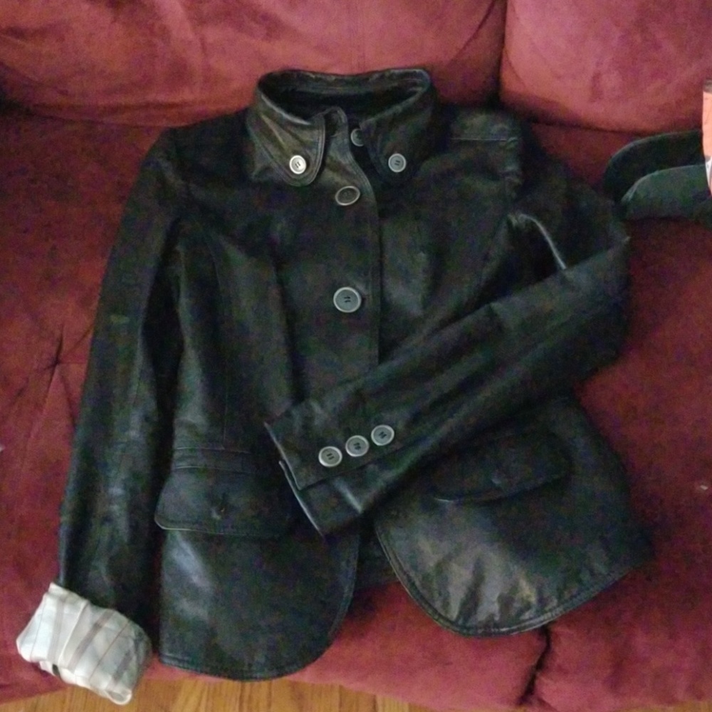 Burberry leather jacket